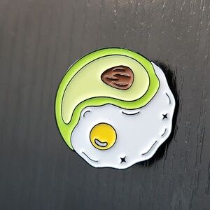 Avocado and Eggs Yin Yang Enamel Pin